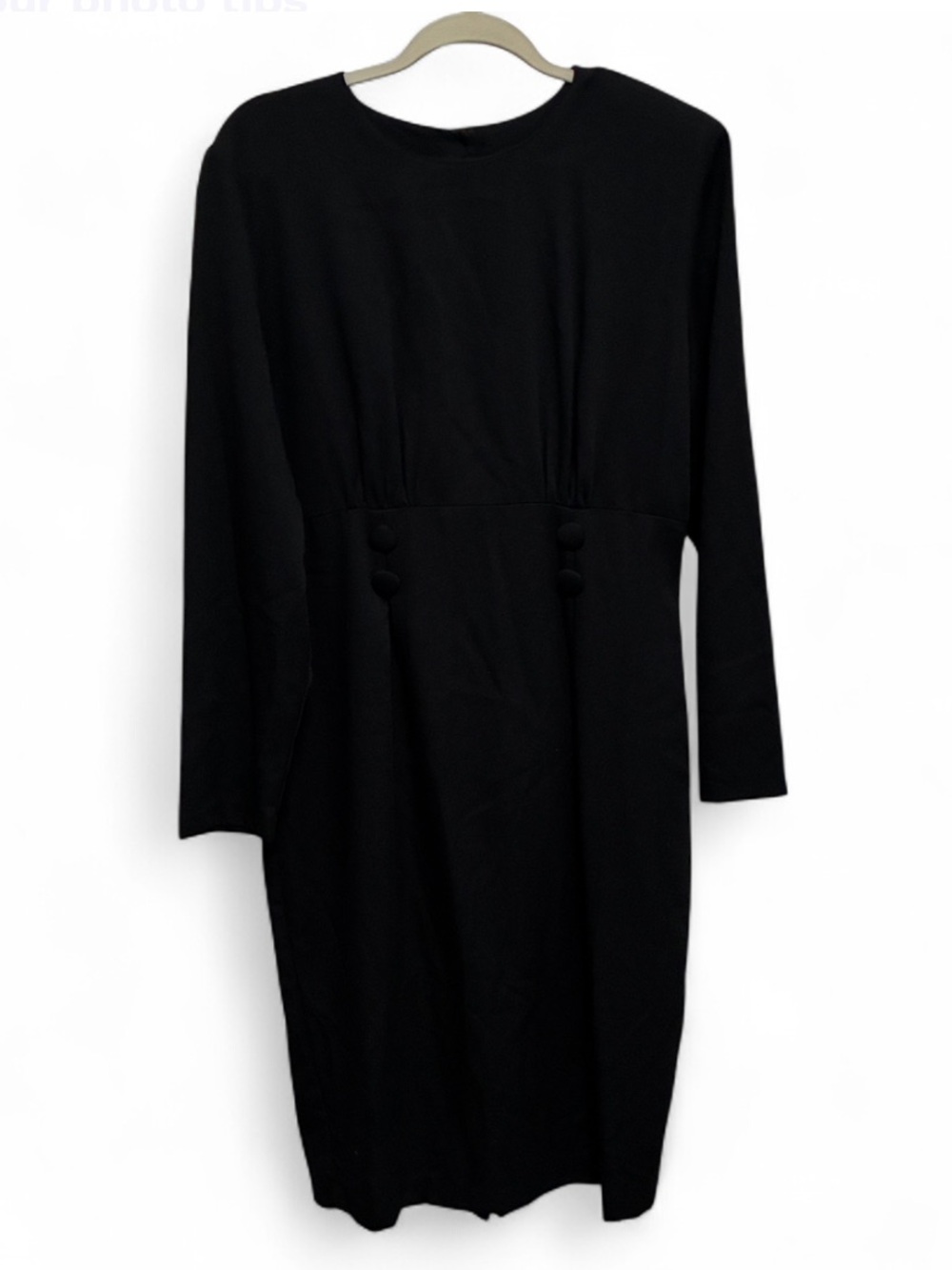 Vintage Hearts Classic Black Long-Sleeve Sheath Dress